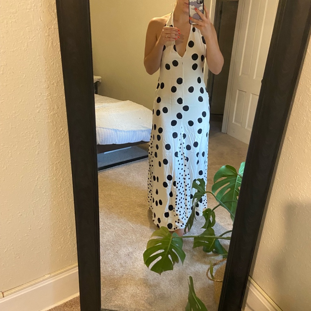 Susmies Maria dress- Polka Dot Halter Maxi